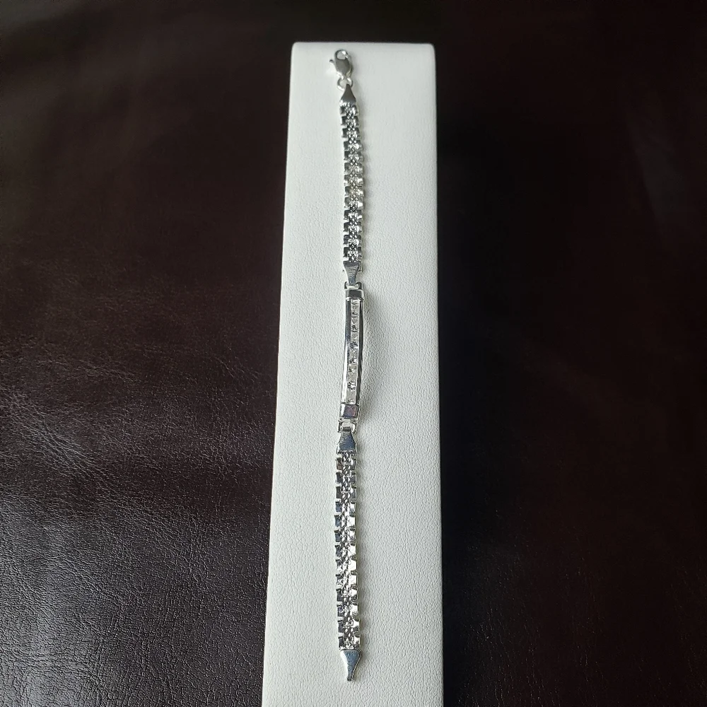 925 fine silver girl‎ bracelet with zircon stones - Picture 7 of 14